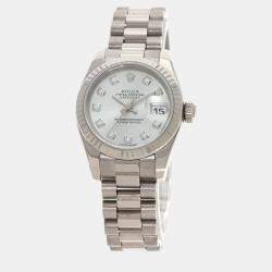 Rolex Ice Blue Diamond 18k White Gold Datejust 179179 Automatic Women's Wristwatch 26 mm