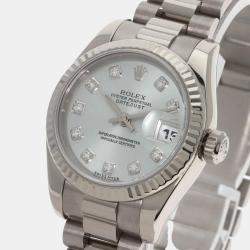 Rolex Ice Blue Diamond 18k White Gold Datejust 179179 Automatic Women's Wristwatch 26 mm