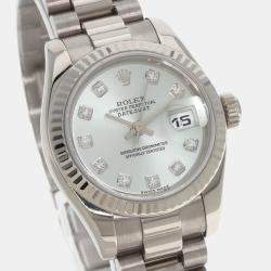 Rolex Ice Blue Diamond 18k White Gold Datejust 179179 Automatic Women's Wristwatch 26 mm