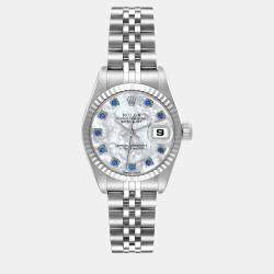 Rolex Datejust Steel White Gold MOP Diamond Dial Ladies Watch  26.0 mm