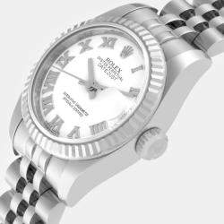 Rolex Datejust Steel White Gold White Roman Dial Ladies Watch 179174 26 mm