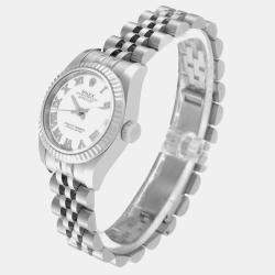 Rolex Datejust Steel White Gold White Roman Dial Ladies Watch 179174 26 mm