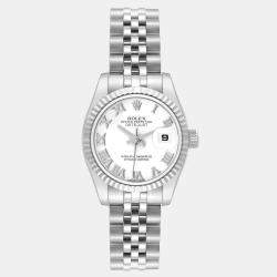 Rolex Datejust Steel White Gold White Roman Dial Ladies Watch 179174 26 mm