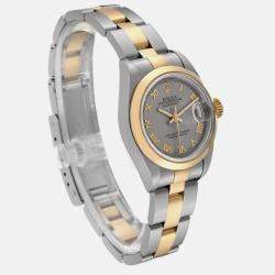 Rolex Datejust Steel Yellow Gold Slate Dial Ladies Watch 69163