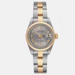 Rolex Datejust Steel Yellow Gold Slate Dial Ladies Watch 69163