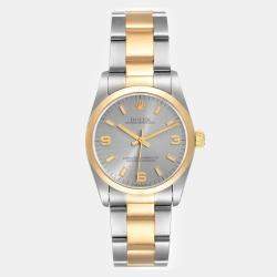 Rolex Midsize 31 Slate Dial Yellow Gold Steel Ladies Watch 67483