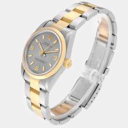 Rolex Midsize 31 Slate Dial Yellow Gold Steel Ladies Watch 67483