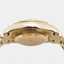 Pre Owned Rolex Mother Of Pearl Diamond 18K Yellow Gold Pearlmaster Datejust 69318 Women's Wristwatch 29 mm