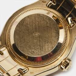 Pre Owned Rolex Mother Of Pearl Diamond 18K Yellow Gold Pearlmaster Datejust 69318 Women's Wristwatch 29 mm