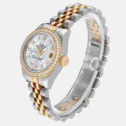 Rolex Datejust Steel Yellow Gold Mother of Pearl Diamond Ladies Watch 26.0 mm