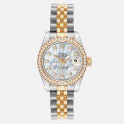 Rolex Datejust Steel Yellow Gold Mother of Pearl Diamond Ladies Watch 26.0 mm