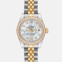 Rolex Datejust Steel Yellow Gold Mother of Pearl Diamond Ladies Watch 26.0 mm