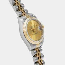 Rolex Champagne 18k Yellow Gold Stainless Steel Datejust 69173 Automatic Women's Wristwatch 26 mm