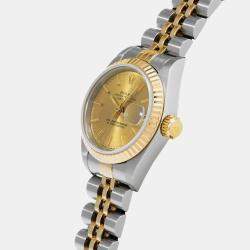 Rolex Champagne 18k Yellow Gold Stainless Steel Datejust 69173 Automatic Women's Wristwatch 26 mm