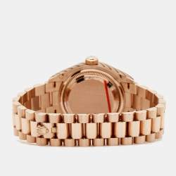 Pre Owned Rolex Chocolate Diamond 18K Everose Gold Datejust 279135RBR-001 Women's Wristwatch 28 mm