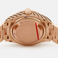 Pre Owned Rolex Chocolate Diamond 18K Everose Gold Datejust 279135RBR-001 Women's Wristwatch 28 mm