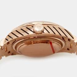 Pre Owned Rolex Chocolate Diamond 18K Everose Gold Datejust 279135RBR-001 Women's Wristwatch 28 mm