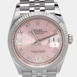 Rolex Pink 18K White Gold Oystersteel Diamond Datejust M126234-0031 Women's Wristwatch 36 mm