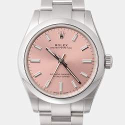 Pre Owned Rolex Pink Oystersteel Oyster Perpetual M277200-0004 Women's Wristwatch 31 mm
