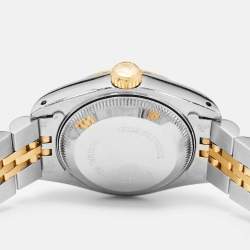 مملوكة مسبقًا Rolex Champagne 18k Yellow Gold Stainless Steel Datejust 69173 Women's Wristwatch 26 mm