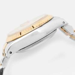 مملوكة مسبقًا Rolex Champagne 18k Yellow Gold Stainless Steel Datejust 69173 Women's Wristwatch 26 mm