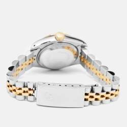 مملوكة مسبقًا Rolex Champagne 18k Yellow Gold Stainless Steel Datejust 69173 Women's Wristwatch 26 mm