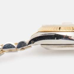 مملوكة مسبقًا Rolex Champagne 18k Yellow Gold Stainless Steel Datejust 69173 Women's Wristwatch 26 mm