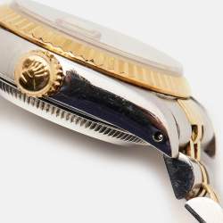 مملوكة مسبقًا Rolex Champagne 18k Yellow Gold Stainless Steel Datejust 69173 Women's Wristwatch 26 mm