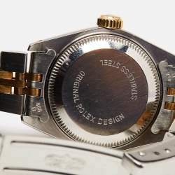 مملوكة مسبقًا Rolex Champagne 18k Yellow Gold Stainless Steel Datejust 69173 Women's Wristwatch 26 mm