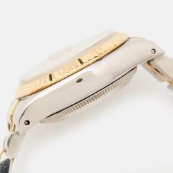 مملوكة مسبقًا Rolex Champagne 18k Yellow Gold Stainless Steel Datejust 69173 Women's Wristwatch 26 mm