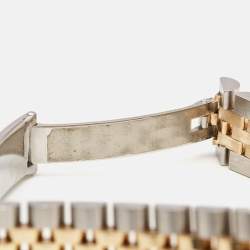 Pre Owned Rolex Silver DIamond 18K Yellow Gold Oystersteel Datejust M178273-0015 Women's Wristwatch 31 mm