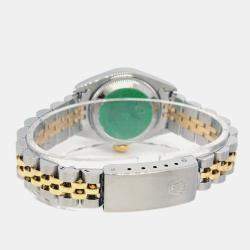 Rolex Blue Diamond 18k Yellow Gold Stainless Steel Datejust Automatic Women's Wristwatch 26 mm