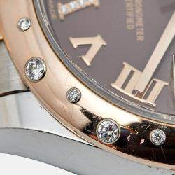 Pre Owned Rolex Chocolate Diamond 18K Everose Gold Oystersteel Datejust 278341RBR-003 Women's Wristwatch 31 mm