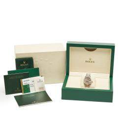 Pre Owned Rolex Chocolate Diamond 18K Everose Gold Oystersteel Datejust 278341RBR-003 Women's Wristwatch 31 mm