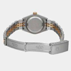 Pre Owned Rolex Champagne 18K Yellow Gold Stainless Steel Datejust 69173 Automatic Women's Wristwatch 26 mm