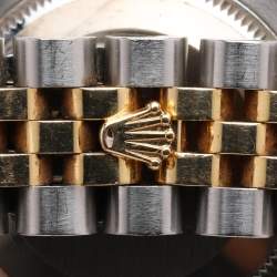 Pre Owned Rolex White 18k Yellow Gold 12 Diamond Bezel Oyster Perpetual Datejust Women's Wristwatch 31 mm