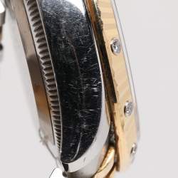 Pre Owned Rolex White 18k Yellow Gold 12 Diamond Bezel Oyster Perpetual Datejust Women's Wristwatch 31 mm