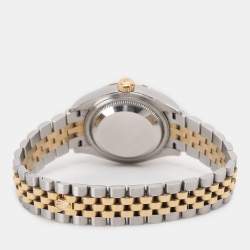 Pre Owned Rolex Silver 18k Yellow Gold Oyster Perpetual Datejust M279173-0005 Women's Wristwatch 28 mm