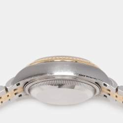 Pre Owned Rolex Silver 18k Yellow Gold Oyster Perpetual Datejust M279173-0005 Women's Wristwatch 28 mm