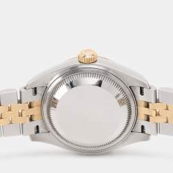 Pre Owned Rolex Silver 18k Yellow Gold Oyster Perpetual Datejust M279173-0005 Women's Wristwatch 28 mm