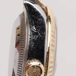 Pre Owned Rolex Silver 18k Yellow Gold Oyster Perpetual Datejust M279173-0005 Women's Wristwatch 28 mm