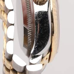 Pre Owned Rolex Silver 18k Yellow Gold Oyster Perpetual Datejust M279173-0005 Women's Wristwatch 28 mm