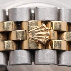 Pre Owned Rolex Silver 18k Yellow Gold Oyster Perpetual Datejust M279173-0005 Women's Wristwatch 28 mm