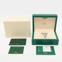 Pre Owned Rolex Silver 18k Yellow Gold Oyster Perpetual Datejust M279173-0005 Women's Wristwatch 28 mm