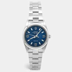 Rolex Blue Stainless Steel Air King 14000M Women's Wristwatch 34 mm 