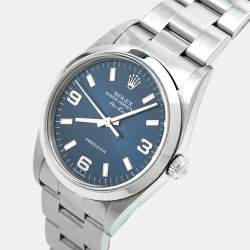 Rolex Blue Stainless Steel Air King 14000M Women's Wristwatch 34 mm 