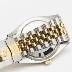 Rolex Champagne Diamond 18k Yellow Gold Stainless Steel 126283RBR Women's Wristwatch 36 mm