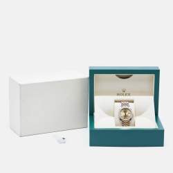 Rolex Champagne Diamond 18k Yellow Gold Stainless Steel 126283RBR Women's Wristwatch 36 mm