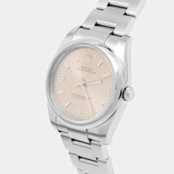 Pre Owned Rolex Pink Stainless Steel Oyster Perpetual 114200 Women's Wristwatch 34 mm