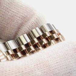 Rolex Aubergine Diamond 18k Rose Gold Stainless Steel Datejust 279171 Automatic Women's Wristwatch 28 mm